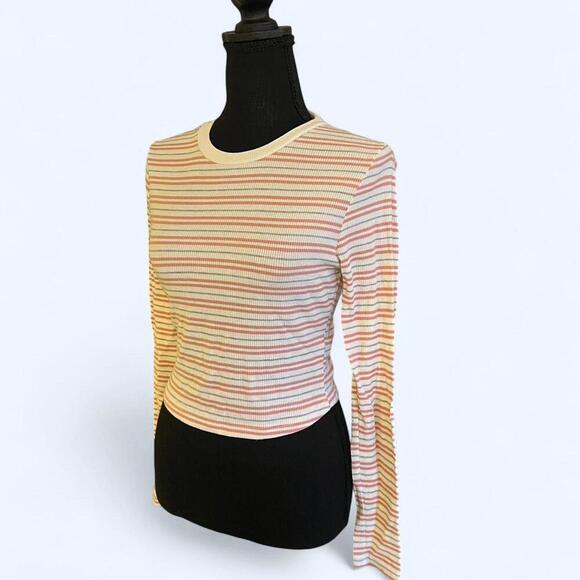 Charlotte Russe Vintage Y2K pink and grey striped shirt Size Small - Picture 5 of 6